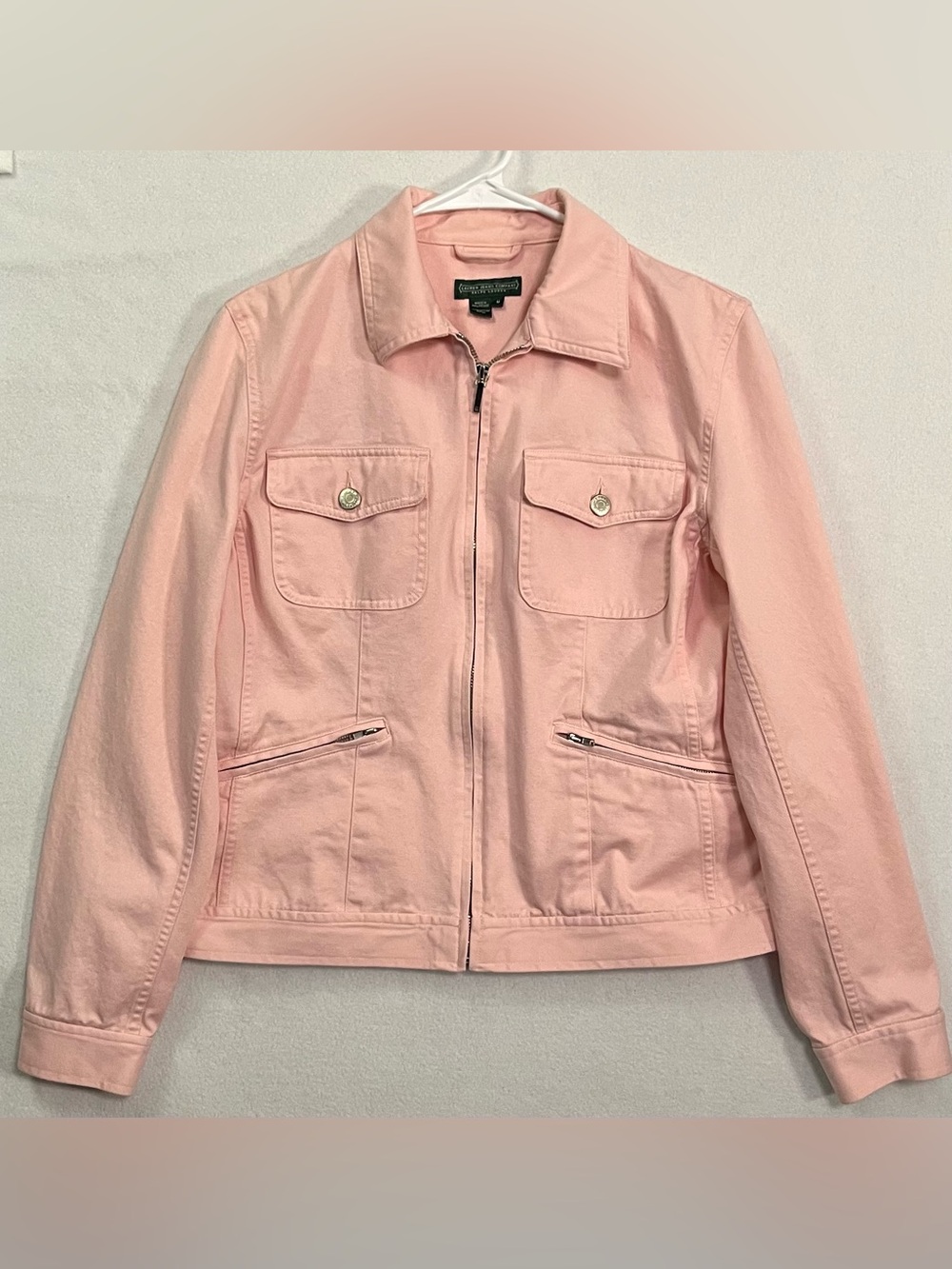 Lauren Jeans Co Ralph Lauren Pink Denim Cotton Zip-Front Jacket Y2K Medium
